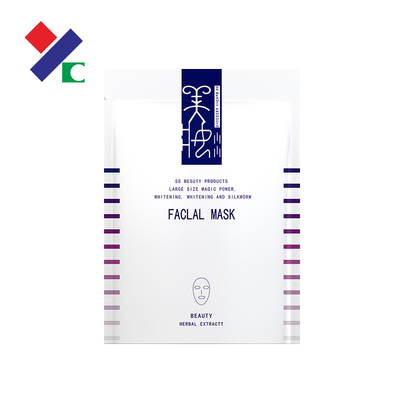 CMYK Three Side Seal Pouch Easy Tear Notch Facial Mask Packaging Bag