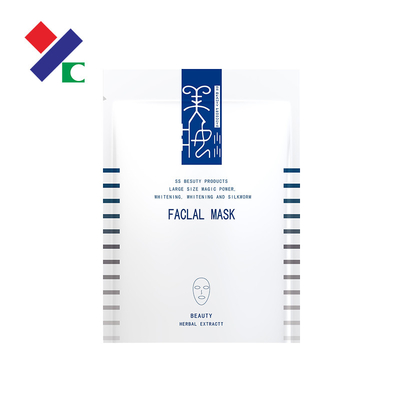 CMYK Three Side Seal Pouch Easy Tear Notch Facial Mask Packaging Bag